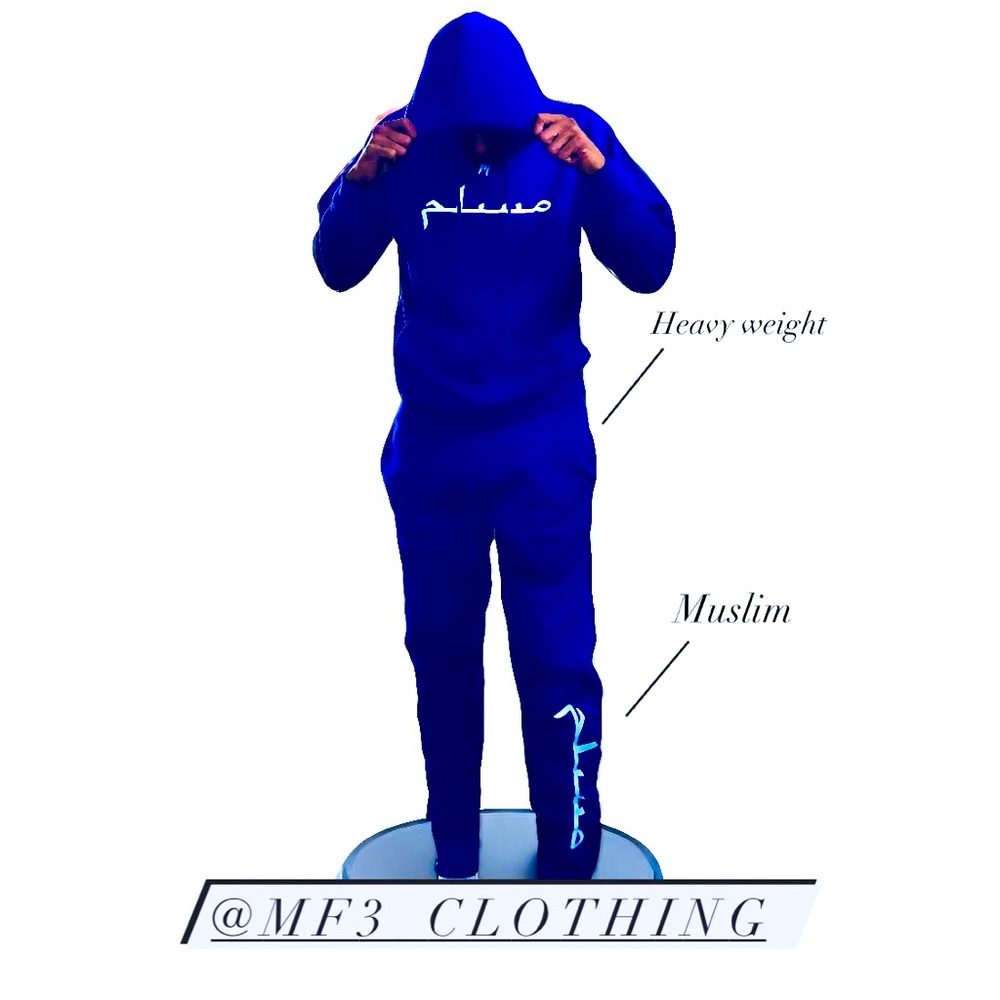 MF3 clothing purple & white sweatsuit.